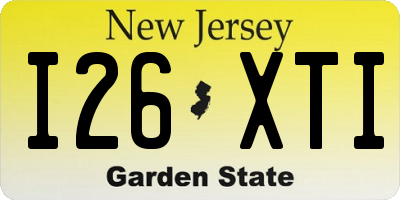 NJ license plate I26XTI