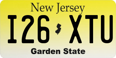 NJ license plate I26XTU