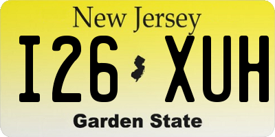 NJ license plate I26XUH