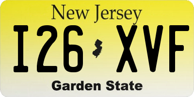 NJ license plate I26XVF