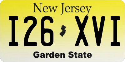 NJ license plate I26XVI