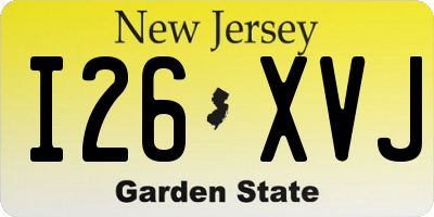NJ license plate I26XVJ