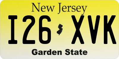 NJ license plate I26XVK