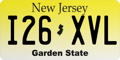 NJ license plate I26XVL