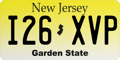 NJ license plate I26XVP