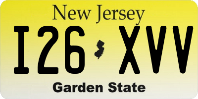 NJ license plate I26XVV
