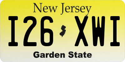 NJ license plate I26XWI