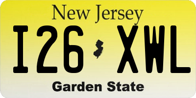 NJ license plate I26XWL
