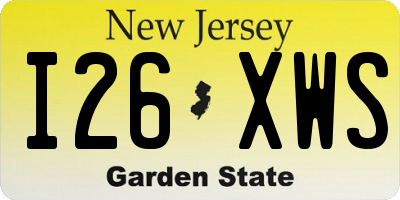 NJ license plate I26XWS