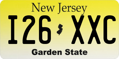 NJ license plate I26XXC