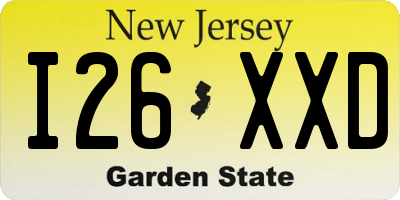 NJ license plate I26XXD