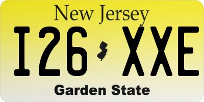 NJ license plate I26XXE