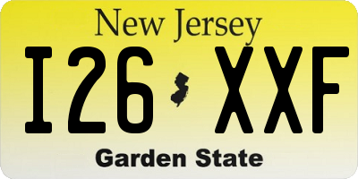 NJ license plate I26XXF