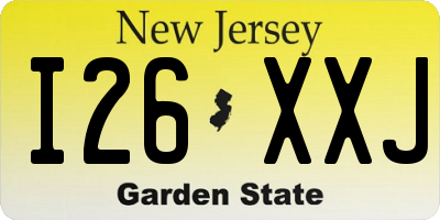 NJ license plate I26XXJ