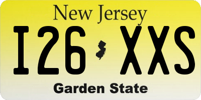 NJ license plate I26XXS
