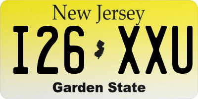 NJ license plate I26XXU