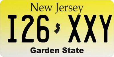 NJ license plate I26XXY