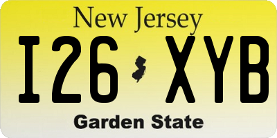 NJ license plate I26XYB