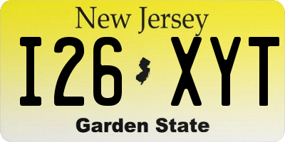 NJ license plate I26XYT