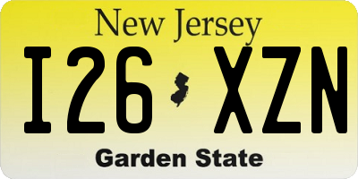 NJ license plate I26XZN
