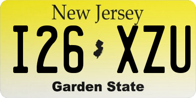 NJ license plate I26XZU