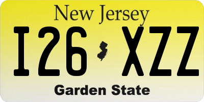 NJ license plate I26XZZ