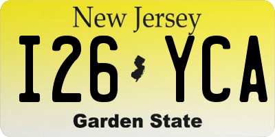 NJ license plate I26YCA