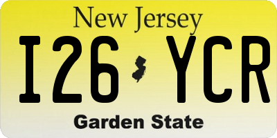 NJ license plate I26YCR