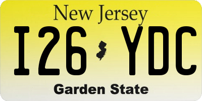 NJ license plate I26YDC