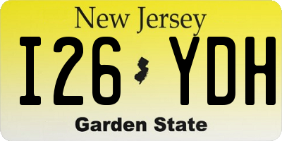 NJ license plate I26YDH