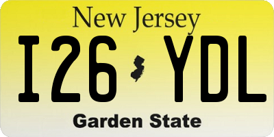 NJ license plate I26YDL