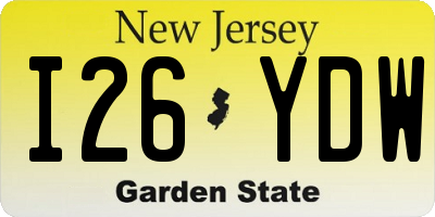 NJ license plate I26YDW