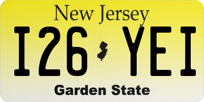 NJ license plate I26YEI