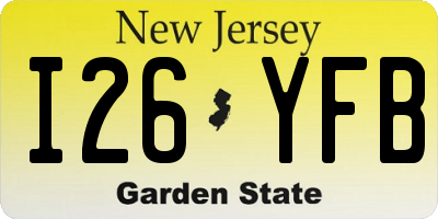 NJ license plate I26YFB