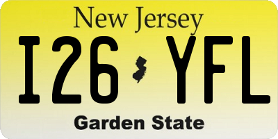 NJ license plate I26YFL