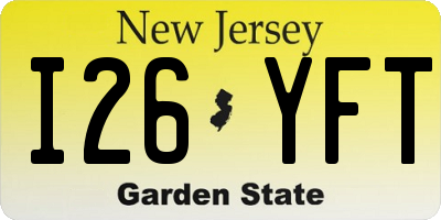 NJ license plate I26YFT
