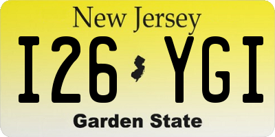 NJ license plate I26YGI