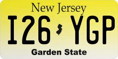 NJ license plate I26YGP