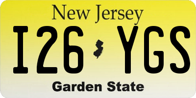 NJ license plate I26YGS