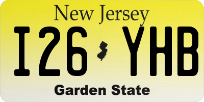 NJ license plate I26YHB