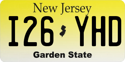NJ license plate I26YHD