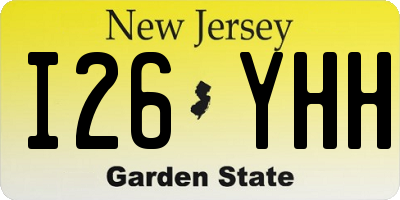 NJ license plate I26YHH
