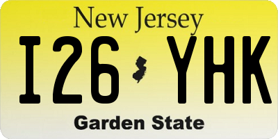 NJ license plate I26YHK