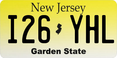 NJ license plate I26YHL