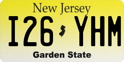 NJ license plate I26YHM