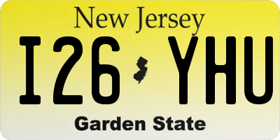 NJ license plate I26YHU