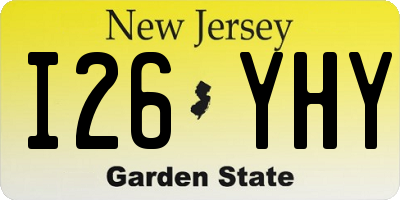 NJ license plate I26YHY