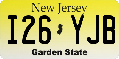 NJ license plate I26YJB