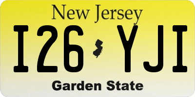 NJ license plate I26YJI