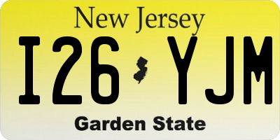NJ license plate I26YJM